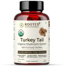 Rooted Active Naturals Turkey Tail Mushroom Extract for Heart health and Stress Relief
