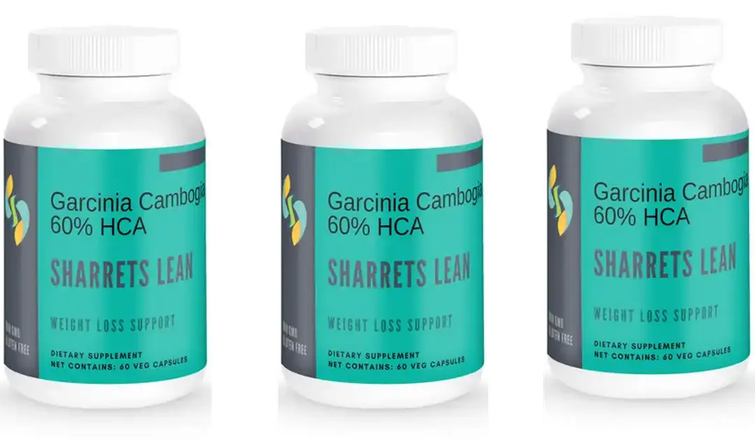 Sharrets Lean - Garcinia Cambogia Vegan Capsules for Weight Loss - Pack of 3 (180 Capsules)