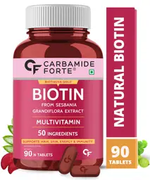 Carbamide Forte - Biotin Supplement with 50 Multivitamin Ingredients for Women & Men - 90 Veg Tablets icon