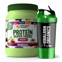 Himalayan Organics Protein Superherbs Women 500g for Lean muscle, Skin & Hair - With Shaker icon