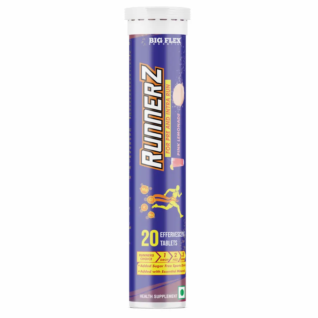 Bigflex Runnerz for Pre and Intra Run - Pink Lemonade,20 Effervescent Tablets