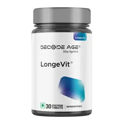 Decode Age LongeVit Supplement with Calcium-Alpha-Ketoglutarate for Slow Down Aging Improve NAD+ and Cognitive Functions icon