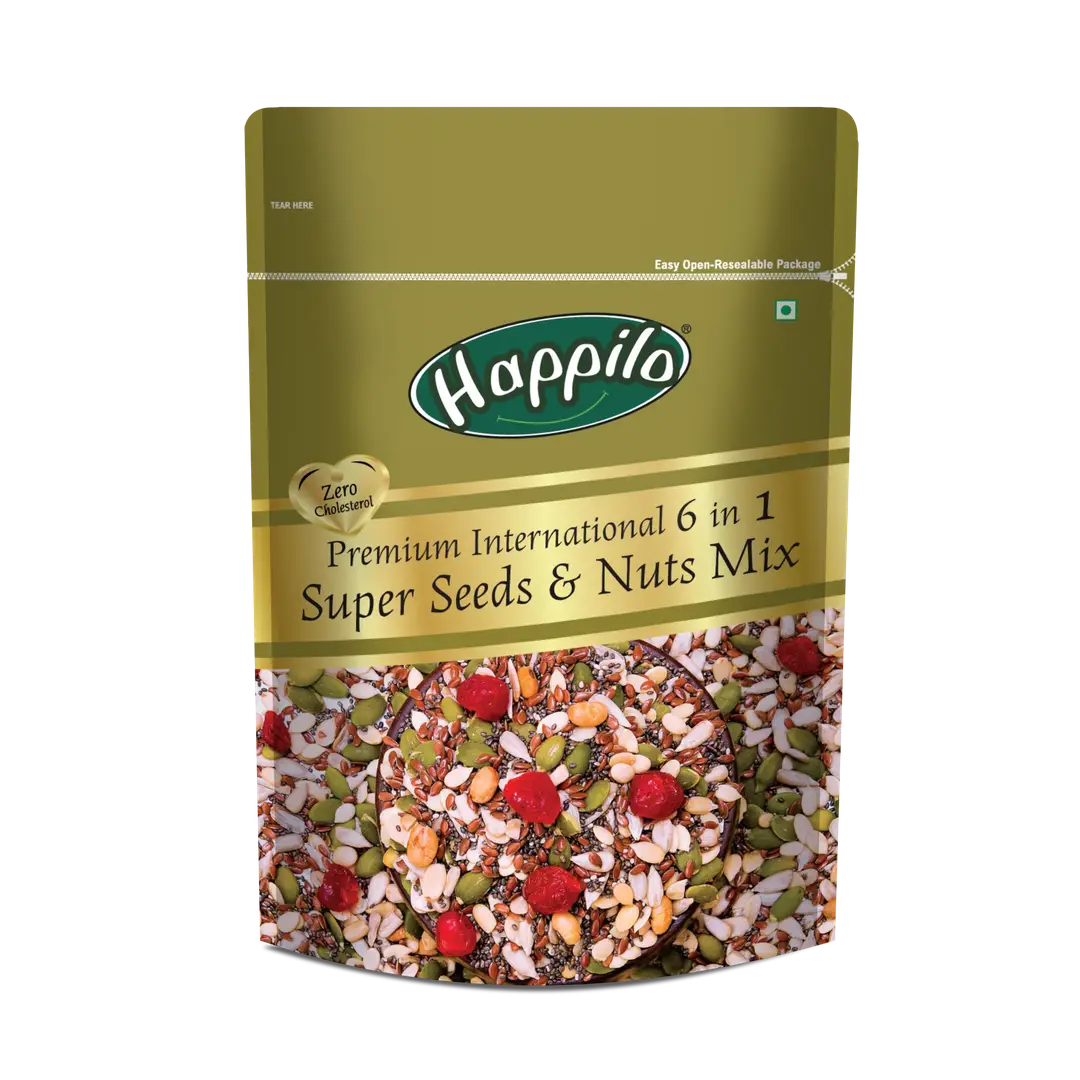 Happilo Premium 6 in 1 Super Seeds & Nuts Mix - Pack of 1 (250 gm)
