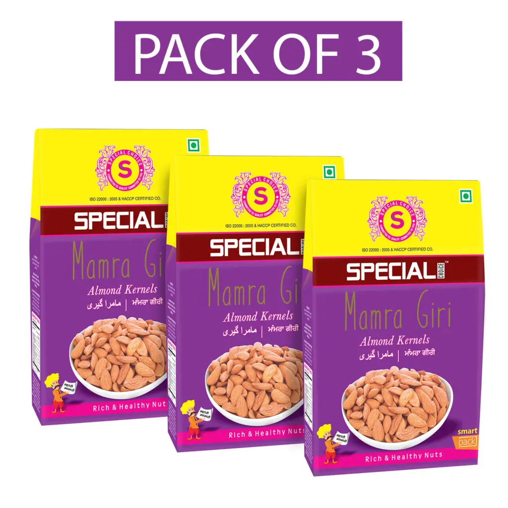 Special Choice Mamra Giri (Almond Kernels) for Regulating Cholesterol Levels - Pack of 3 (300 gm)