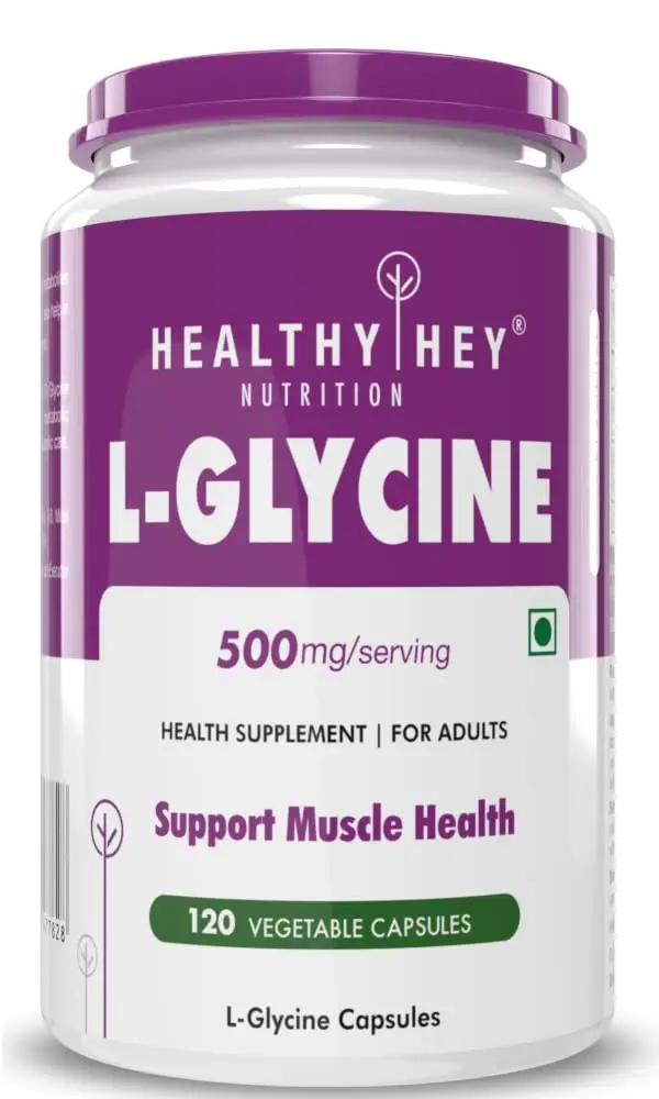 HealthyHey - Nutrition LGlycine - Support Brain and Sleep Health - 120 Capsules - Pack of 1 (120 Capsules)