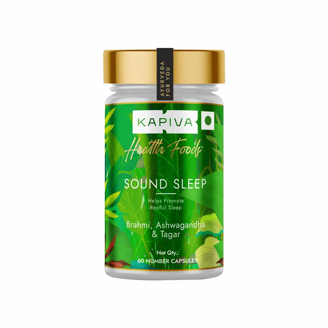 Kapiva Sound Sleep Capsules - Normalize Sleep Disorder, reduce stress - Pack of 1 (60 Capsules)