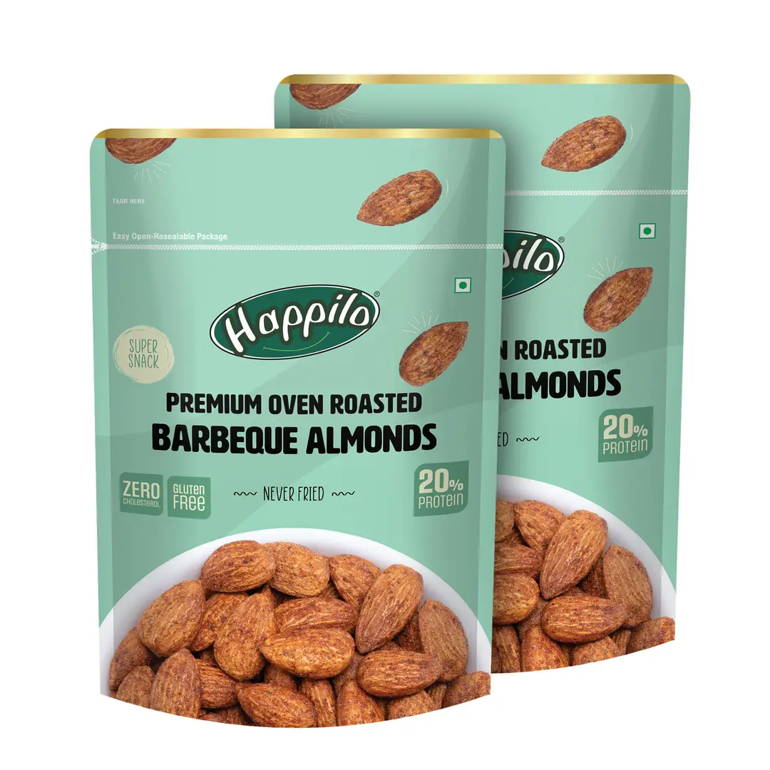 Happilo Premium Oven Roasted Californian Almonds - Barbeque Almonds (160 gm)