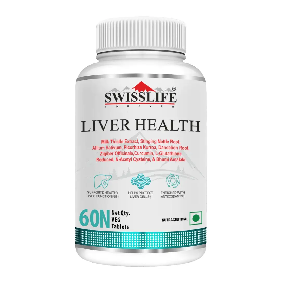 Swisslife Forver Liver Health Tablet | Healthy bile flow and digestion | Liver Health Tablet may help may help to supports healthy bile flow and digestion for Men and Women - Pack of 1(60 Tablets)