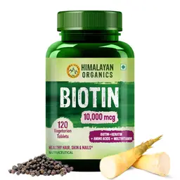 Himalayan Organics - Biotin 10,000 mcg Supplement with Keratin, Amino Acids & Multivitamin - 120 Tablets icon