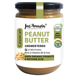 Jus Amazin - Organic Peanut Butter - with 100% Organic Peanuts for Rich in Vitamin B1 and Iron icon