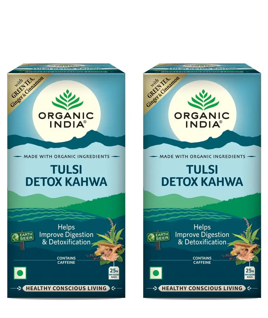 Organic India Tulsi Detox Kahwa - Pack of 2 (50 Tea Bags)