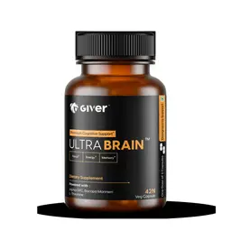 Giver Nutrition Ultra Brain Nootropic Brain Supplement - Alpha GPC, Bacopa Monnieri, L-Theanine, Phosphatidylserine - 42 Veg Capsules icon