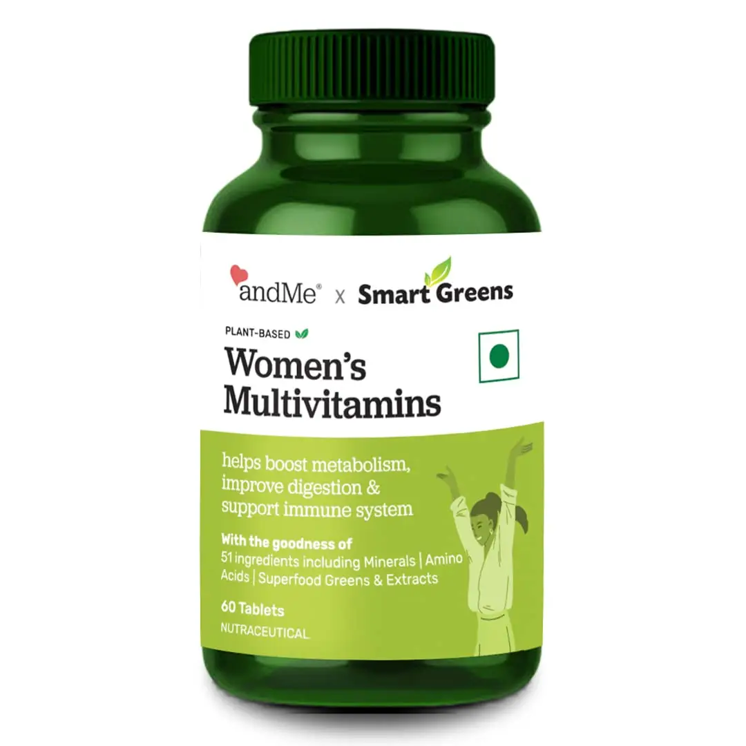 andMe - Smart Green MultiVitamin - Helps with energy & digestion, skin & hair, bones & joints- 60 Tablets - Pack of 1 (60 Capsules)