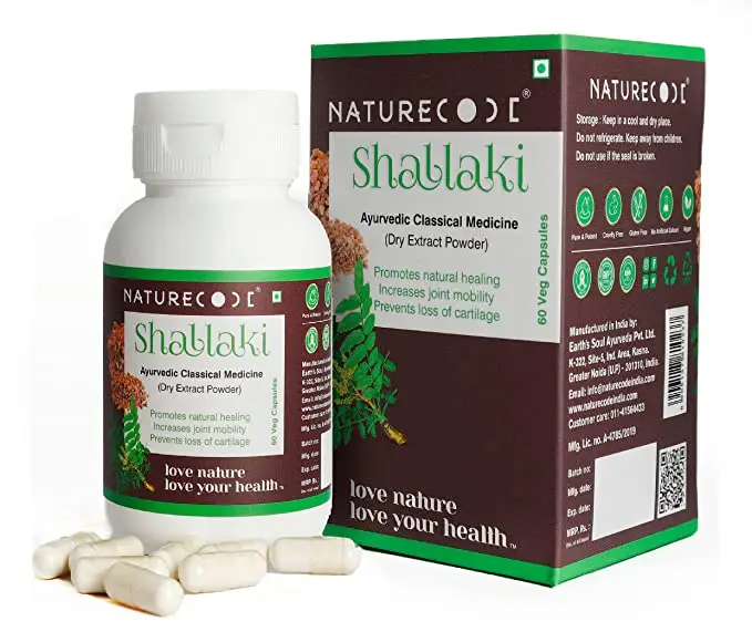 Nature Code Shallaki Supports Bone, Joint Health & Musculoskeletal Disorders- 60 Veg. Capsules - Pack of 1 (60 Capsules)