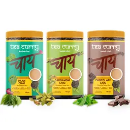 TEACURRY Flavored Chai Combo Pack (3x100 Grams)- Paan, Cardomon, Chocolate icon