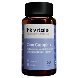 hk vitals Zinc Supplements (60 Tablets) | With Vitamin C, Vitamin D3, Multivitamin and Multimineral | Immunity Boosters For Adults
