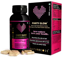 Nature Code Party Glow Promotes Glowing Skin, Shiny Hair & Nails - 60 Veg. Capsules icon