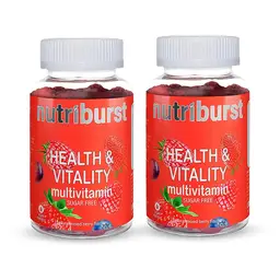 Nutriburst - Health & Vitality Multivitamins A, B5, B6, B12, C, D, E & Biotin|Natural Mixed Berry Flavour|60 Gummies (Pack of 2) icon