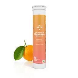 Setu Skin Renew Glutathione 500 mg With Vitamin C, Supports Detoxification, Sugar-Free, Orange Flavour icon