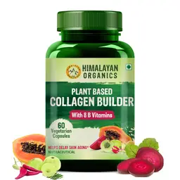 Himalayan Organics Plant Based Collagen Builder for Hair and Skin with Biotin and Vitamin C - 60 Veg Capsules icon