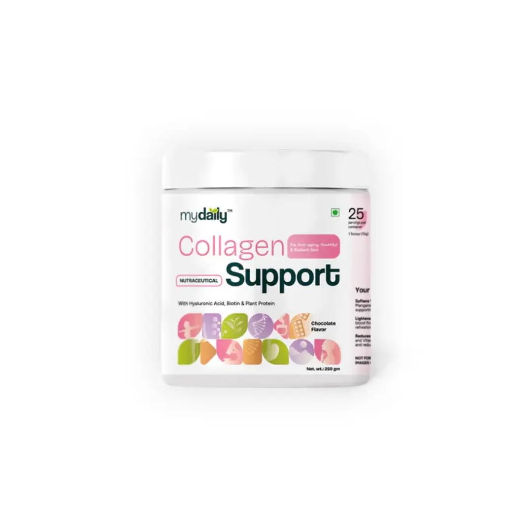mydaily Collagen with Hyaluronic Acid, Vitamin A for Stronger Hair & Nails and Enhanced Elasticity - Chocolate (250 gm)