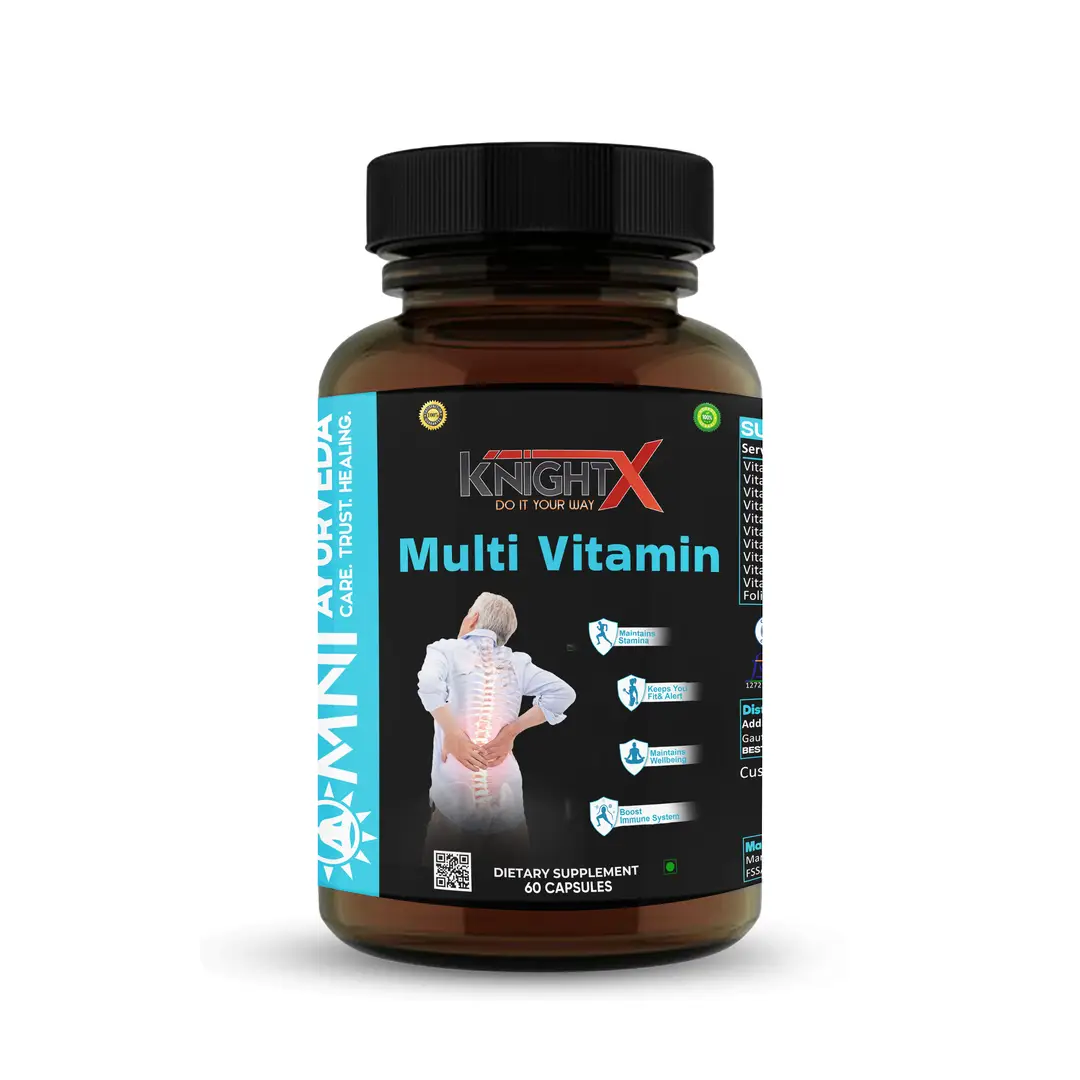 KnightX - Gluten-Free Multivitamin Capsules - With Probiotics 800mg - Boosts Immunity - 60 Capsules - Pack of 1 (60 Capsules)