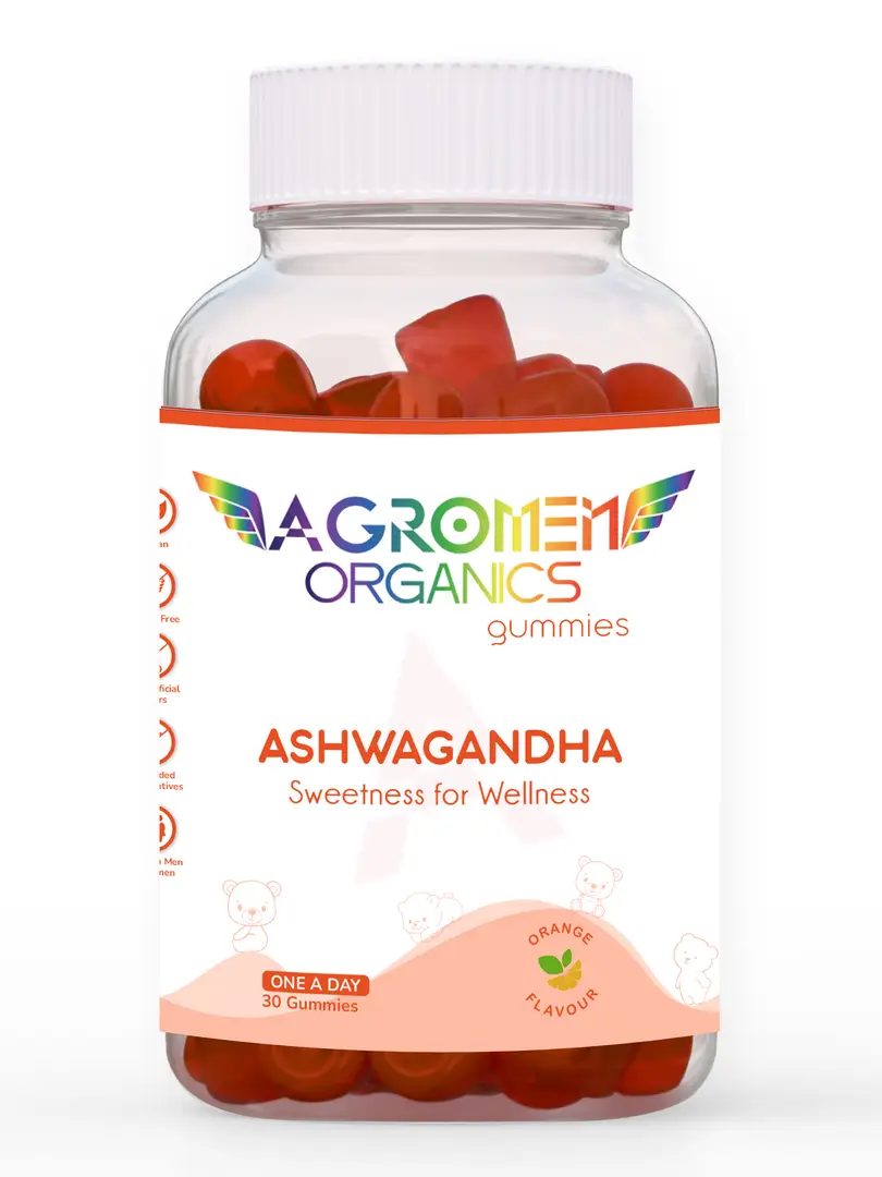 Agromen Organics - Ashwagandha - with Vitamin E - for Relaxation and Focus - Pack of 1 (30 Gummies)