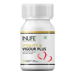 INLIFE - Vitality Plus Supplement Safed Musli, Shilajit, Mucuna Pruriens, Ashwagandha powerful ingredients for Men Women - 90 Vegetarian Capsules icon