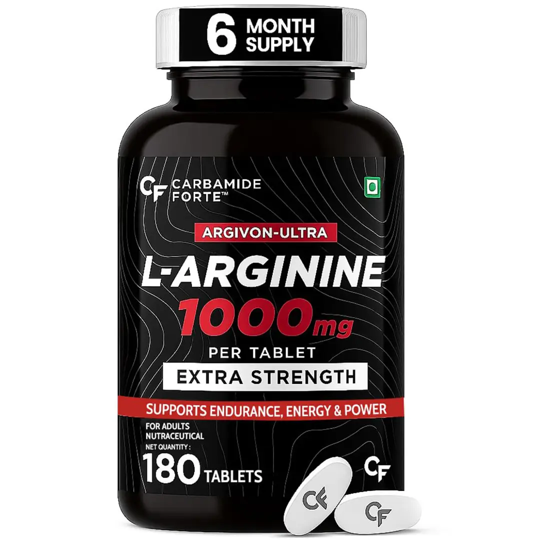Carbamide Forte L Arginine 1000 mg | l-Arginine Supplements For Man | Boosts Nitric Oxide Production | Improved Oxygen Flow - Pack Of 1(180 Tablets)