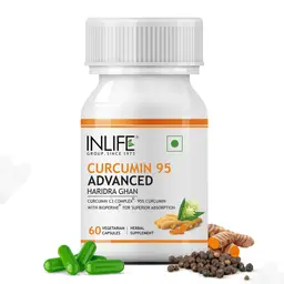 INLIFE - Curcumin C3 Complex (95% Curcuminoids) 500 mg Turmeric with BioPerine (Piperine) Extract Supplement 5 mg - 60 Vegetarian Capsules icon