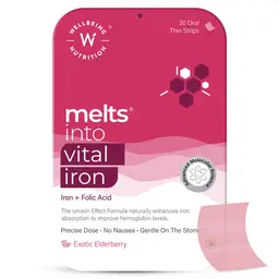 Wellbeing Nutrition - Melts Nano Iron - with Beetroot, Swiss Chard, Pumpkin Seeds - for Improved Hemoglobin, Oxygen binding capacityand Blood Building icon
