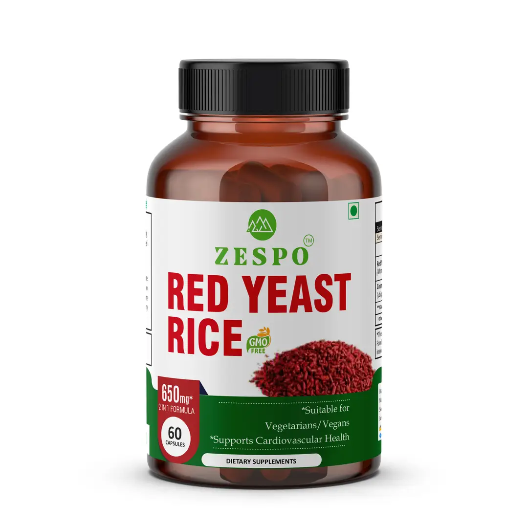 Zespo Red Yeast Rice with Coenzyme for Heart, Cholesterol Management and Overall Wellness - Pack of 1(60 Capsules)