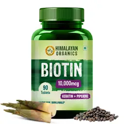 Himalayan Organics - Biotin 10,000mcg with Keratin + Piperine for Healthy Hair, Skin & Nails - 90 Tablets icon