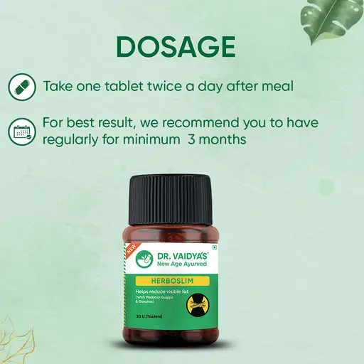 Buy Dr vaidya's Herboslim Tablet - Helps to reduce fats, with