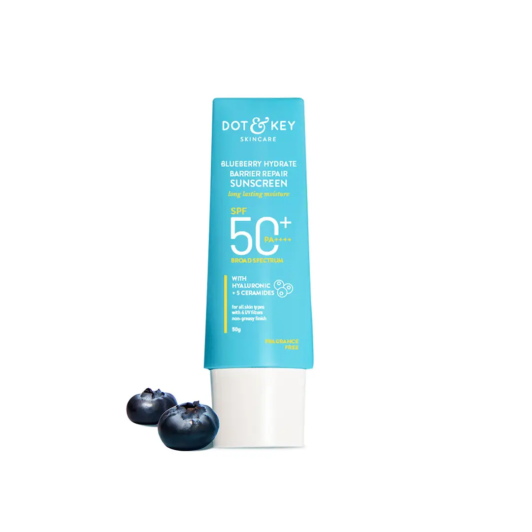 Dot & Key Blueberry Hydrate Barrier Repair Sunscreen SPF 50+ PA++++ for Even Toned & Glowing Skin - 50 gm