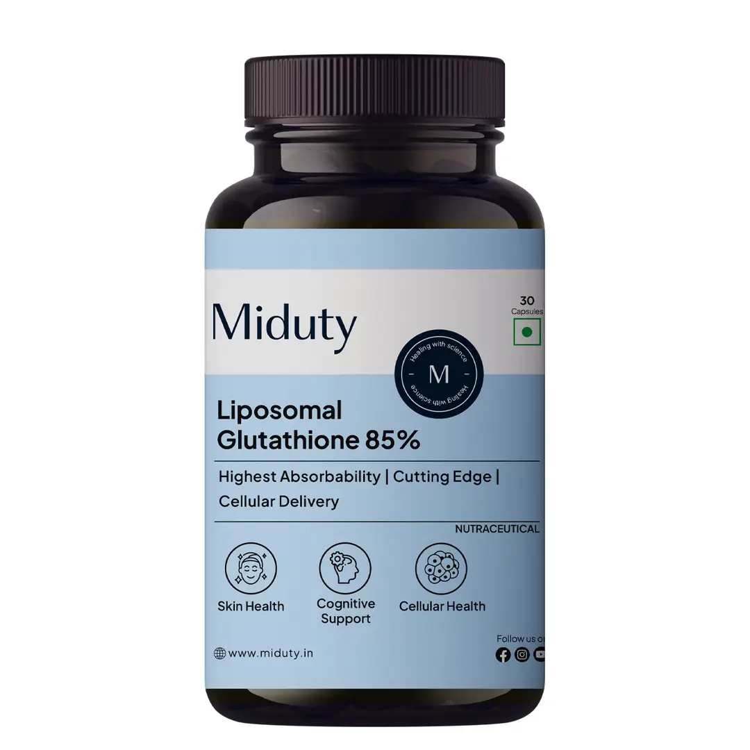 Miduty Liposomal Glutathione 85% - Skin Whitening - Anti-aging -  High Absorption - 30 capsules - Glutathione 85%
