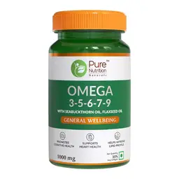 Pure Nutrition Omega 3 5 67 9 l Omega vegetarian capsules for heart, brain, eye, Skin & immunity 30 Veg Tablets icon