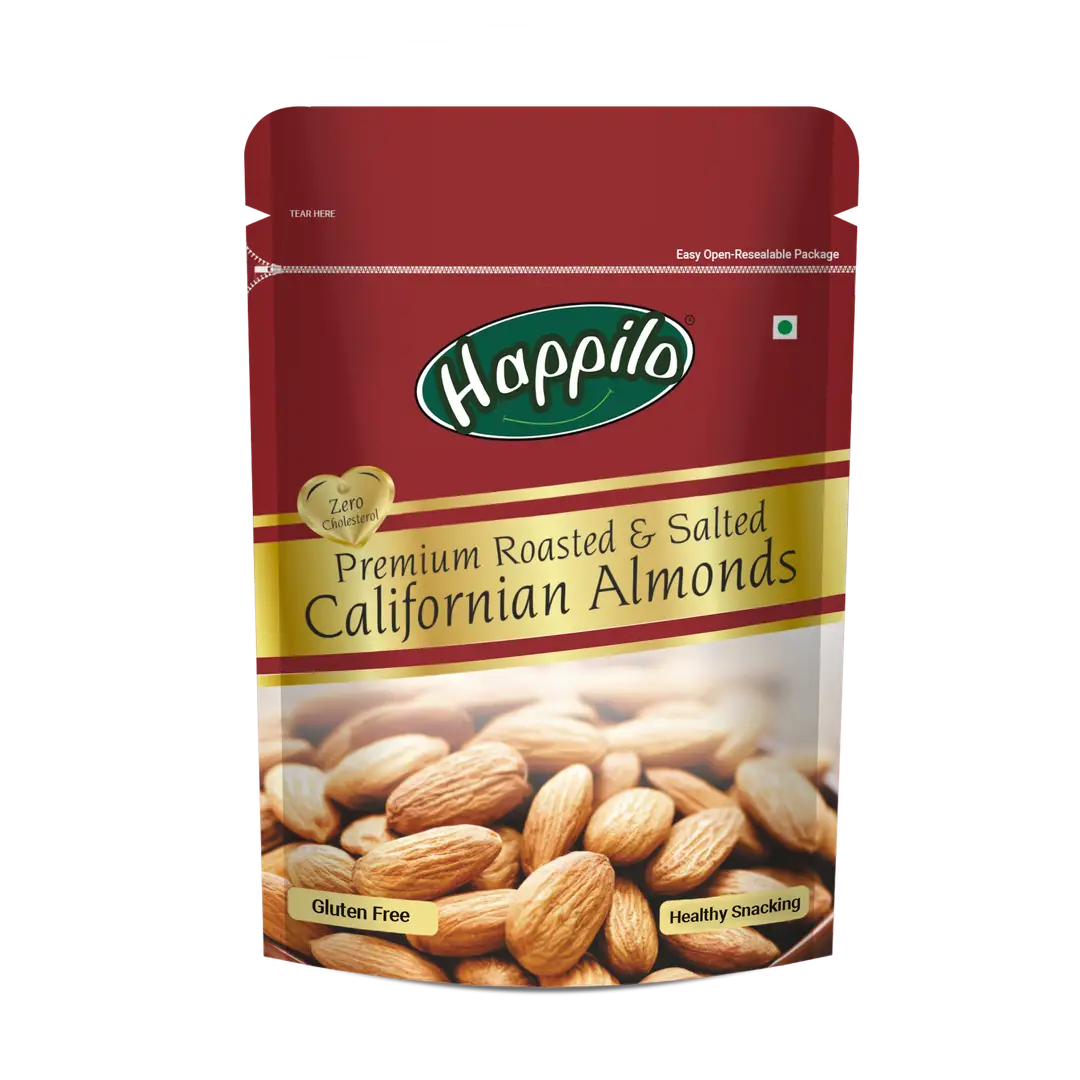 Happilo Premium Californian Almonds Roasted and Salted - Pack of 1 (200 gm)
