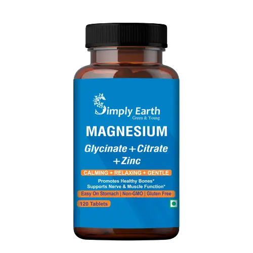 Simply Earth Magnesium Complex with Magnesium Oxide, Zinc for Bone and Nerve Health - Pack of 1 (120 Tablets)
