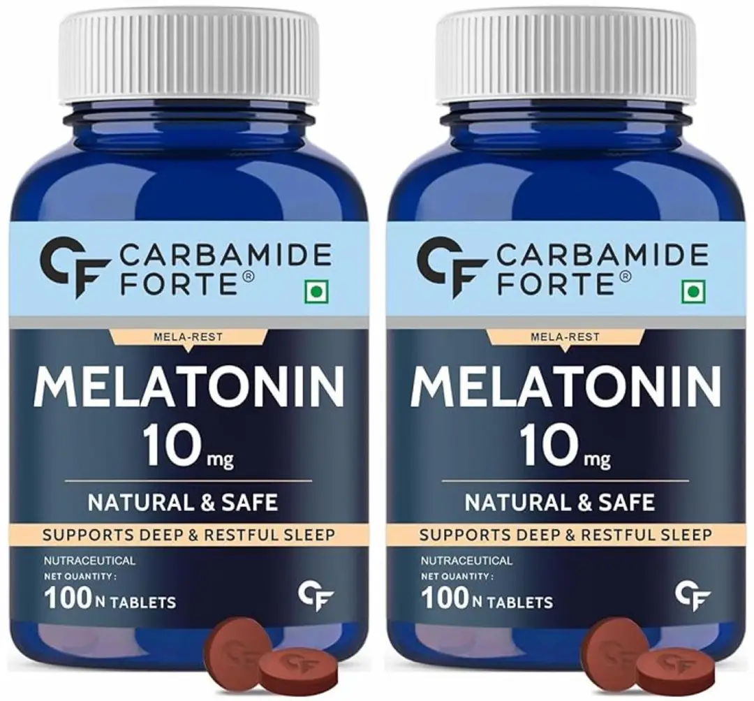 Carbamide Forte Melatonin 10mg Sleeping Aid Pills for Sleep Support - Pack of 2 (200 Tablets)