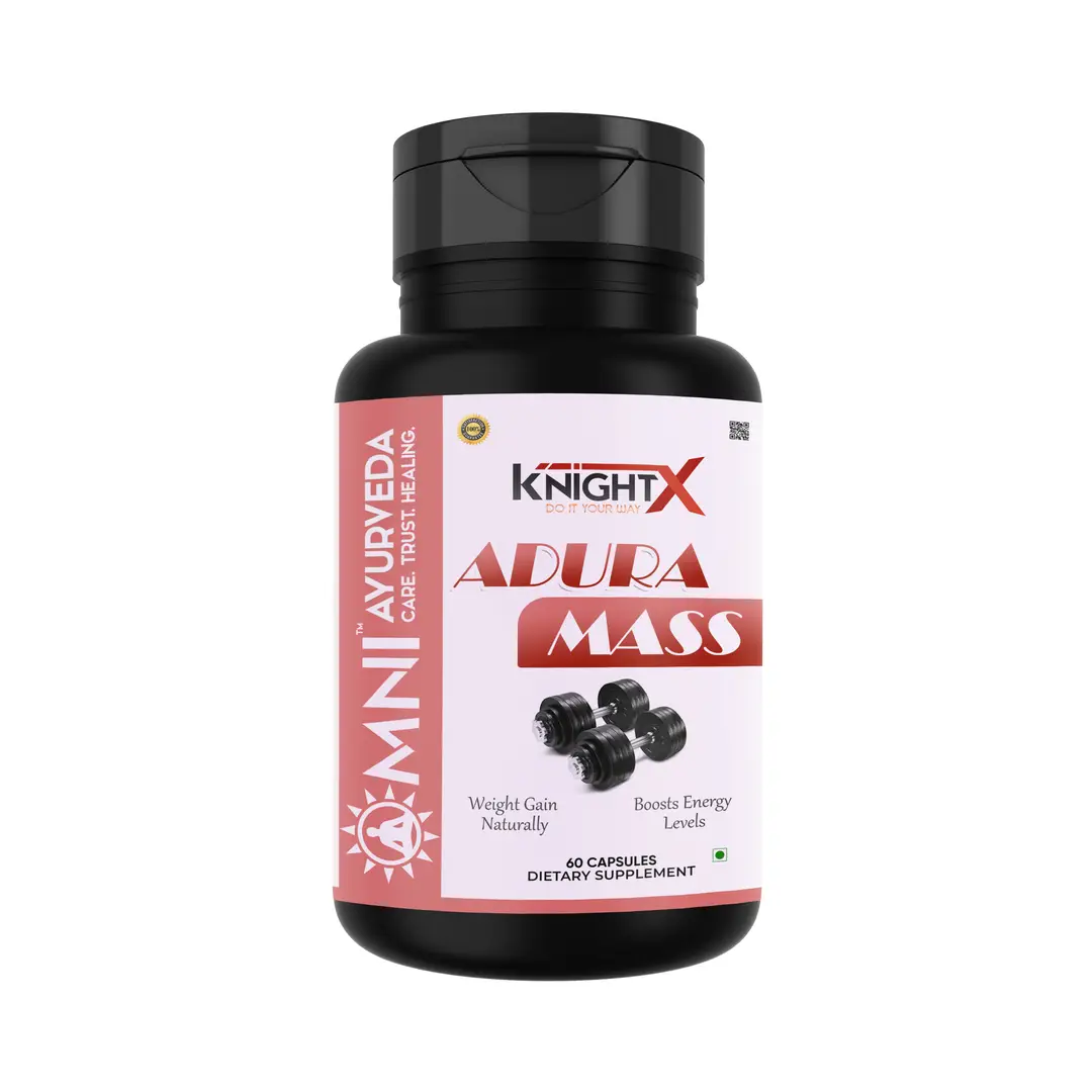 KnightX - Muscle Gain, Ayurvedic Mass Gainer, Ashwagandha - 60 Capsules - Pack of 1 (60 Capsules)