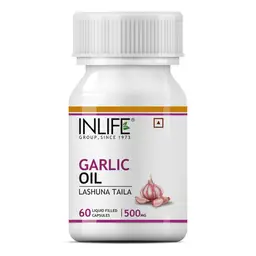 INLIFE - Natural Garlic Oil, 60 Capsules For Heart,Cholesterol and Weight Loss- 60 Liquid Filled Capsules icon
