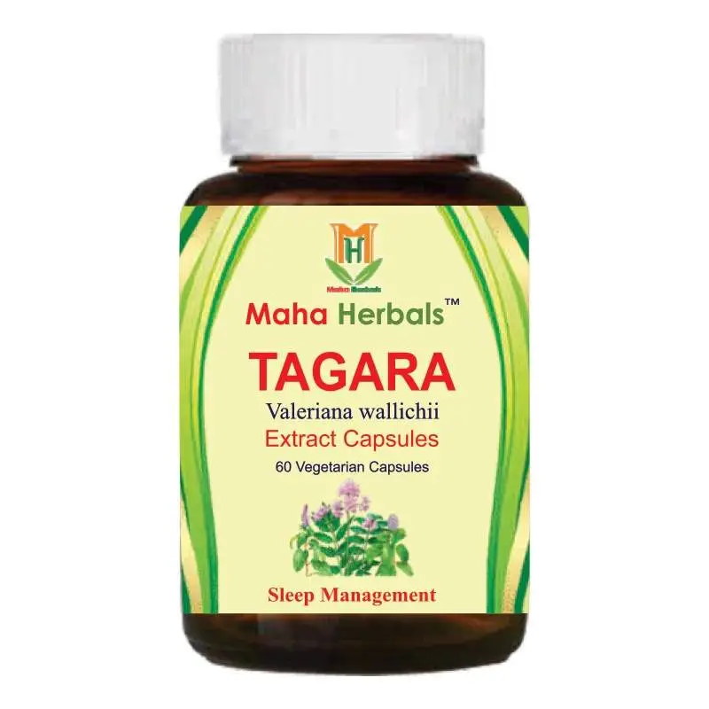 Maha Herbals - Tagara Extract Capsules - With Valeriana wallichii - For Stress And Possesses Anti-Depressant Effects - Pack of 1(60 Capsules)