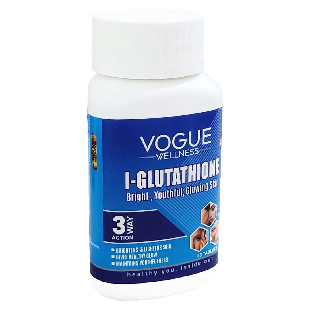 Vogue Wellness L Glutathione for Healthy Glowing Skin and Reduce Pigmentation - Pack of 1 (30 Tablets)