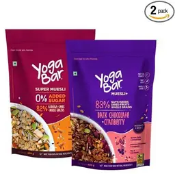 Yogabar - Muesli Super Saver Combo - 400gx2 - Dark Chocolate & Cranberry - No Added Sugar Muesli for Weight Loss Management - Breakfast Cereal Muesli - Rich in Protein, Anti-Oxidants & Omega3 icon