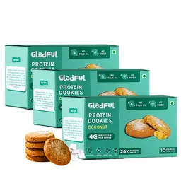Gladful Protein Cookies Made with Whole wheat Atta and Butter for Snacking