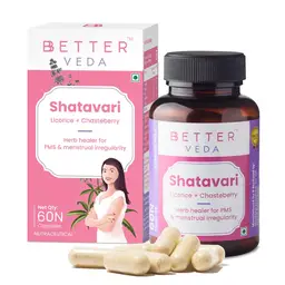 BBETTER VEDA Pure Shatavari Capsules for Women's Health, PCOS, PCOD, PMS & Menstrual Irregularities icon