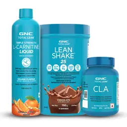 GNC Slimming Kit Total Lean CLA (90 Tablets) & L-Carnitine Liquid (Orange, 450ml) & Lean Shake (Chocolate, 1.6lbs)  icon