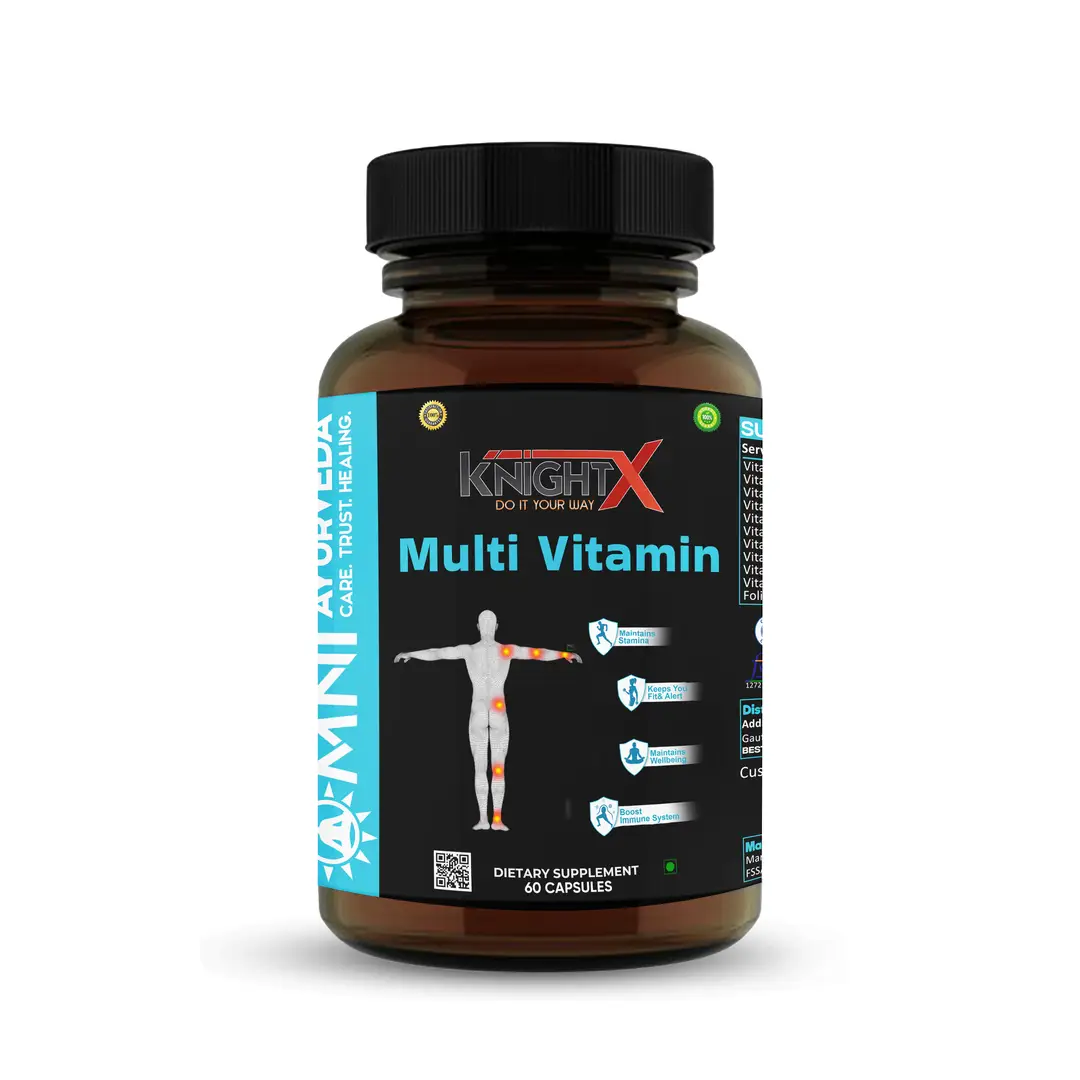 KnightX - Organic Multivitamin Capsules - With Superfoods 800mg - Boost Immunity - 60 Capsules - Pack of 1 (60 Capsules)