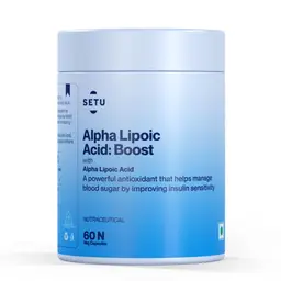 Setu Alpha Lipoic Acid 300 mg, Max Absorption, Boost Liver Function, Healthy Blood Sugar, Boost Energy Level, Pure & Potent Antioxidant icon